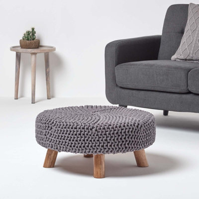 Knitted footstool with deals legs