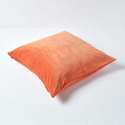 Homescapes Set of 2 Burnt Orange Velvet Cushion Covers 40 x 40 cm