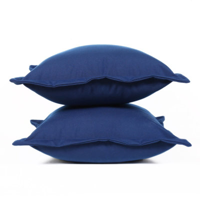 Homescapes Set of 2 Navy Plain Waterproof Outdoor Cushions, 45 x 45 cm