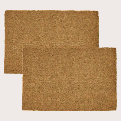Homescapes Set of 2 Plain Coir Doormats 60 x 40 DIY at B&Q
