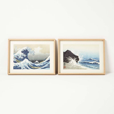 Homescapes  Set of 2 The Great Wave Framed Print Wall Art