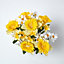 Homescapes Set of 2 Yellow & Orange Narcissus & Daisy Artificial Flowers in Grave Vases