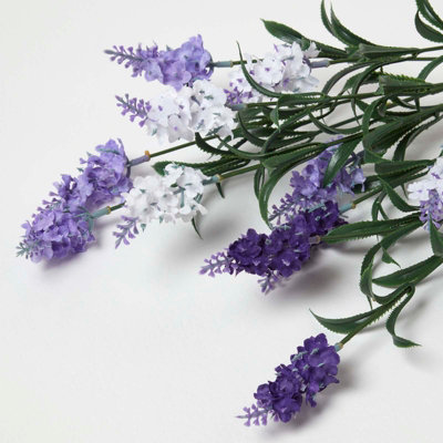 Homescapes Set of 3 Artificial Purple Handcrafted Lavander Spray Single Stems, 68 cm