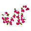 Homescapes Set of 3 Cream, Cerise & Pink Artificial Blossom Flower Garlands, 5 Ft