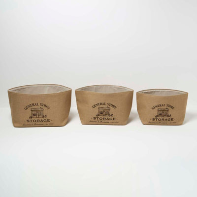 Homescapes Set of 3 Jute Storage Baskets