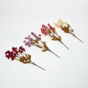 HOMESCAPES Set of 4 Handmade Nemesia Seventh Heaven Artificial Flower Stems