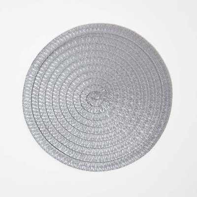 Homescapes jute placemat spiraal set van 4 40 cm, crème-naturel - 4x