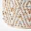 Homescapes Sierra Natural Diamond Pattern Hemp Circular Bean Filled Pouffe, 45 cm