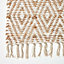 Homescapes Sierra Neutral Diamond Pattern Hemp Chindi Rug, 66 x 200 cm