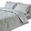 Homescapes Silver Grey Egyptian Cotton Duvet Cover with Pillowcases 200 TC, Double