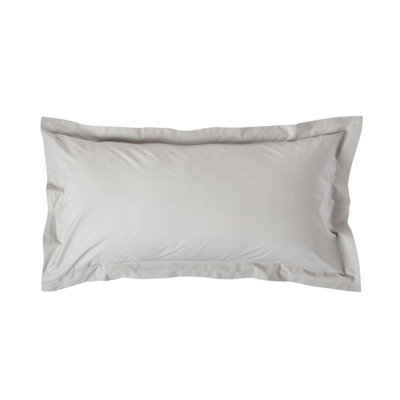 Homescapes Silver Grey Egyptian Cotton Oxford Pillowcase 200 TC, King Size