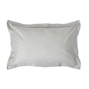Homescapes Silver Grey Egyptian Cotton Oxford Pillowcase 200 TC, Standard Size