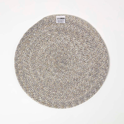 Homescapes Silver Handwoven Round Placemats Set of 4