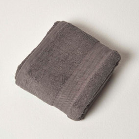 Homescapes Slate Grey 100% Combed Egyptian Cotton Bath Towel 500 GSM