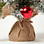 Homescapes Small Frosted Decorative Christmas Tree with Red Baubles and Berries