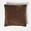 Homescapes Sofia Pleated Brown Velvet Cushion