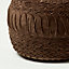 Homescapes Sofia Pleated Velvet Chocolate Brown Pouffe