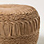 Homescapes Sofia Pleated Velvet Taupe Pouffe