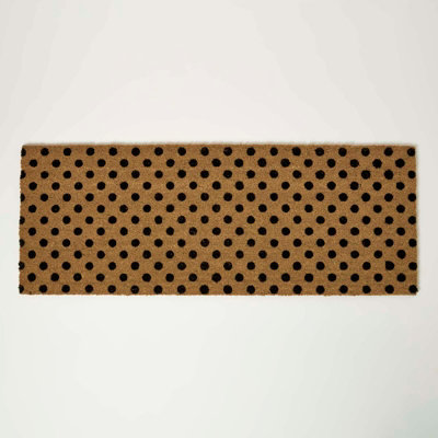 Homescapes Spotted Coir Double Door Mat Runner 120 x 45 cm