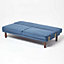 Homescapes Stanley Velvet Click Clack Sofa Bed with Armrests, Navy