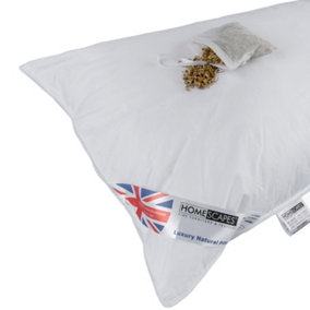 Homescapes Super Microfibre Camomile Pillow with Dried Camomile Insert Extra Fill