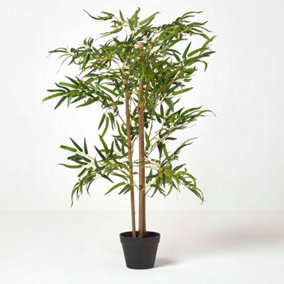 Homescapes Tall Artificial Bamboo Tree in Black Pot