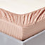 Homescapes Taupe Beige Egyptian Cotton Satin Stripe Fitted Sheet 330 TC, Double