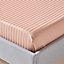 Homescapes Taupe Beige Egyptian Cotton Satin Stripe Flat Sheet 330 TC, King