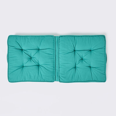 Homescapes Teal Cotton Travel Support Booster Cushion