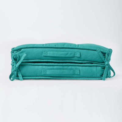Homescapes Teal Cotton Travel Support Booster Cushion