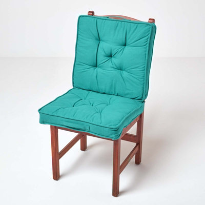 Homescapes Teal Cotton Travel Support Booster Cushion