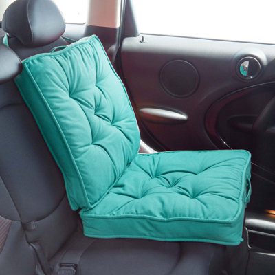 Homescapes Teal Cotton Travel Support Booster Cushion