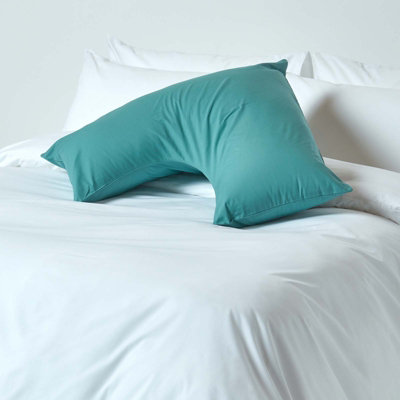 Homescapes Teal Egyptian Cotton V Shaped Pillowcase 200 TC