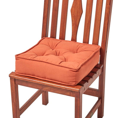 Homescapes Terracotta Cotton Dining Chair Booster Cushion