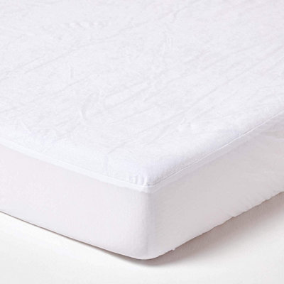 Homescapes Terry Towelling Waterproof Mattress Protector, Euro 90 x 200