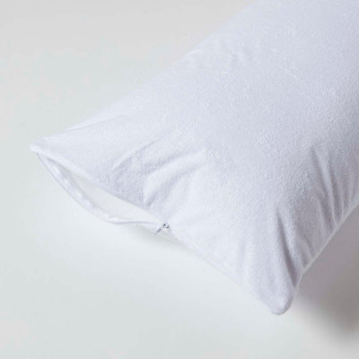 Homescapes Terry Towelling Waterproof Pillow Protectors 40 x 80 cm, Pack of 4