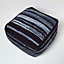 Homescapes Texas Leather & Denim Woven Striped Bean Filled Pouffe, 60 cm
