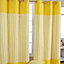 Homescapes Thick Yellow Stripe Ready Made Eyelet Curtain Pair, 117 x 137 cm Drop