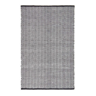 Homescapes Trance Black and White Diamond Pattern Recycled Fibre Rug, 120 x 170 cm