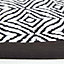 Homescapes Trance Black and White Diamond Pattern Recycled Fibre Rug, 150 cm Round