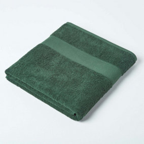 Homescapes Turkish Cotton Bath Sheet, Dark Green