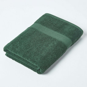 Homescapes Turkish Cotton Bath Towel, Dark Green