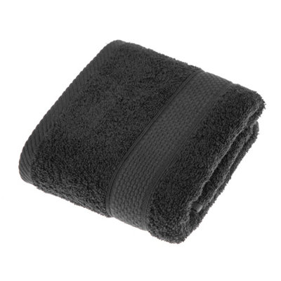 Homescapes Turkish Cotton Black Hand Towel DIY at B&Q