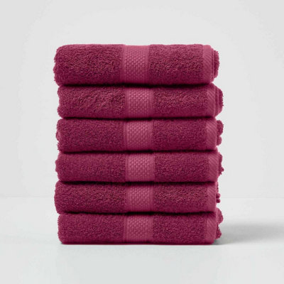 Homescapes Turkish Cotton Hand Towel, Burgundy