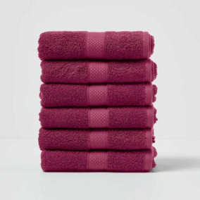 Homescapes Turkish Cotton Hand Towel, Burgundy