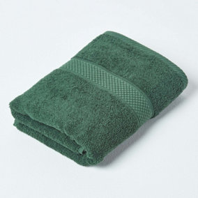 Homescapes Turkish Cotton Hand Towel, Dark Green