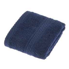 Homescapes Turkish Cotton Navy Blue Face Towel