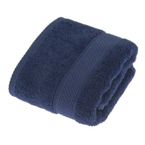 Homescapes Turkish Cotton Navy Blue Hand Towel