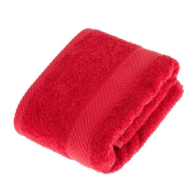 Homescapes Turkish Cotton Red Hand Towel | DIY at B&Q