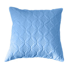 Homescapes Ultrasonic Blue Quilted Embossed Cushion Cover, 40 x 40 cm